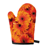 Orange Daisy Flower Print Single Oven Mitt
