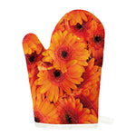 Orange Daisy Flower Print Single Oven Mitt