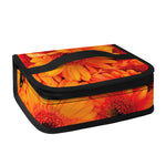 Orange Daisy Flower Print Small Lunch Bag