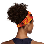 Orange Daisy Flower Print Sports Headband