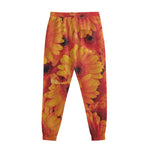 Orange Daisy Flower Print Sweatpants