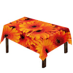 Orange Daisy Flower Print Tablecloth