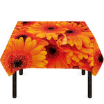 Orange Daisy Flower Print Tablecloth