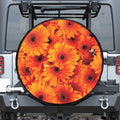 Orange Daisy Flower Print Tire Cover