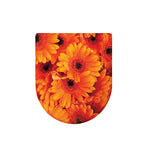 Orange Daisy Flower Print Toilet Lid Cover