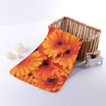 Orange Daisy Flower Print Towel