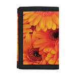 Orange Daisy Flower Print Trifold Wallet