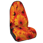 Orange Daisy Flower Print Waterproof Car Seat Cover