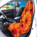Orange Daisy Flower Print Waterproof Car Seat Cover