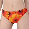 Orange Daisy Flower Print Women's Panties