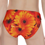 Orange Daisy Flower Print Women's Panties