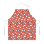 Orange Doodle Bull Terrier Pattern Print Adjustable Apron