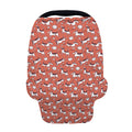 Orange Doodle Bull Terrier Pattern Print Baby Seat Cover