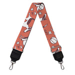 Orange Doodle Bull Terrier Pattern Print Bag Strap