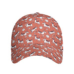 Orange Doodle Bull Terrier Pattern Print Baseball Cap