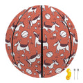 Orange Doodle Bull Terrier Pattern Print Basketball