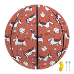 Orange Doodle Bull Terrier Pattern Print Basketball