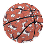 Orange Doodle Bull Terrier Pattern Print Basketball
