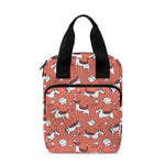 Orange Doodle Bull Terrier Pattern Print Bible Tote Bag