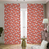 Orange Doodle Bull Terrier Pattern Print Blackout Pencil Pleat Curtains