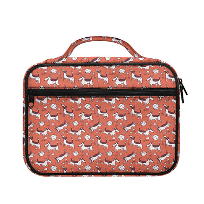 Orange Doodle Bull Terrier Pattern Print Briefcase Bible Bag