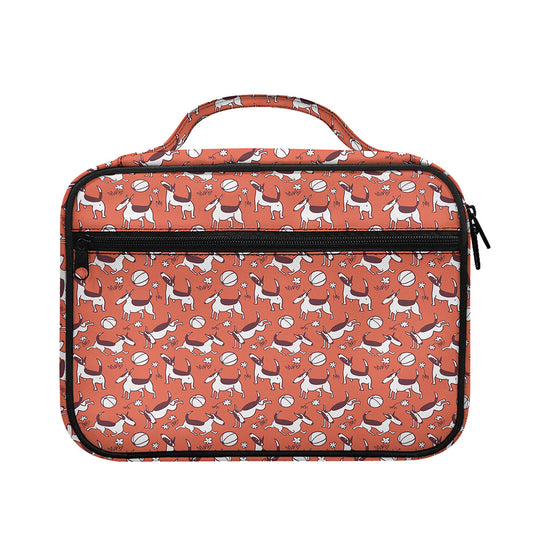 Orange Doodle Bull Terrier Pattern Print Briefcase Bible Bag