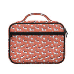Orange Doodle Bull Terrier Pattern Print Briefcase Bible Bag