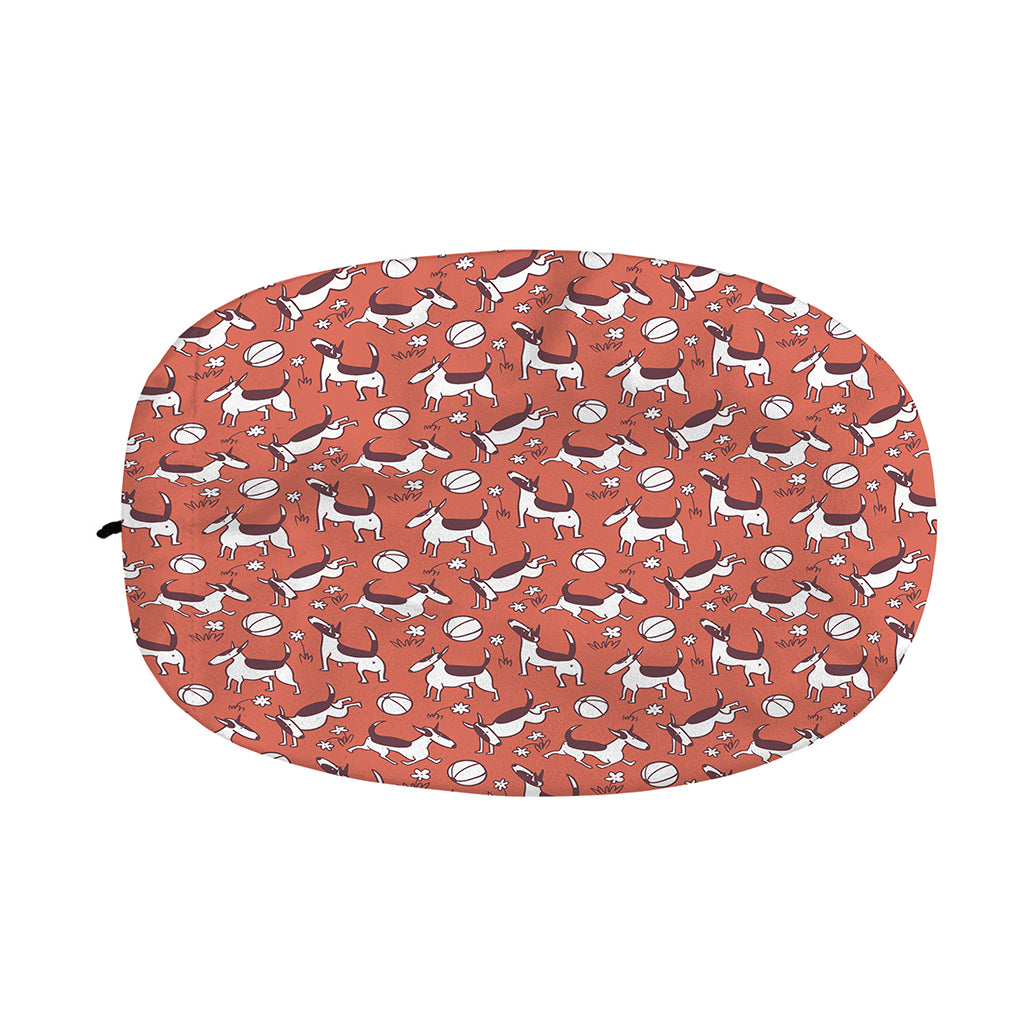 Orange Doodle Bull Terrier Pattern Print Car Side Mirror Covers