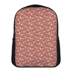 Orange Doodle Bull Terrier Pattern Print Casual Backpack