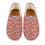 Orange Doodle Bull Terrier Pattern Print Casual Shoes