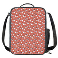 Orange Doodle Bull Terrier Pattern Print Crossbody Lunch Bag