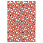 Orange Doodle Bull Terrier Pattern Print Curtain