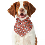 Orange Doodle Bull Terrier Pattern Print Dog Bandana