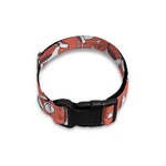 Orange Doodle Bull Terrier Pattern Print Dog Collar