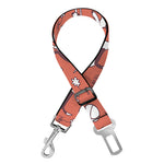 Orange Doodle Bull Terrier Pattern Print Dog Seat Belt