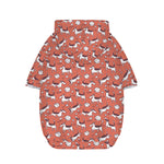 Orange Doodle Bull Terrier Pattern Print Dog Zip Up Hoodie