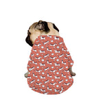 Orange Doodle Bull Terrier Pattern Print Dog Zip Up Jacket