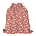 Orange Doodle Bull Terrier Pattern Print Drawstring Bag