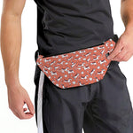 Orange Doodle Bull Terrier Pattern Print Fanny Pack