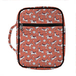 Orange Doodle Bull Terrier Pattern Print Front Pocket Bible Bag
