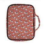 Orange Doodle Bull Terrier Pattern Print Front Pocket Bible Bag