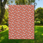 Orange Doodle Bull Terrier Pattern Print Garden Flag