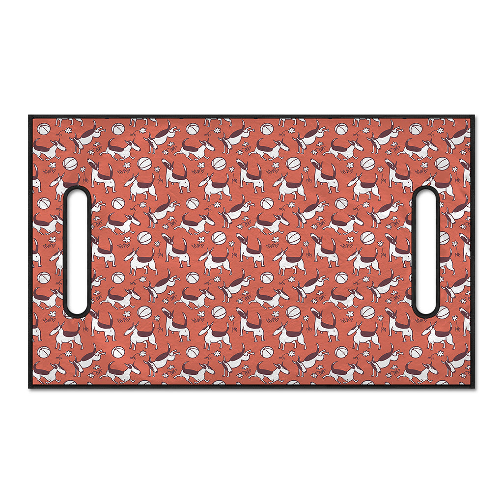 Orange Doodle Bull Terrier Pattern Print Golf Cart Seat Cover