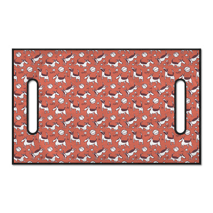 Orange Doodle Bull Terrier Pattern Print Golf Cart Seat Cover