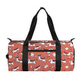 Orange Doodle Bull Terrier Pattern Print Gym Bag