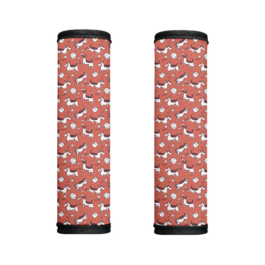 Orange Doodle Bull Terrier Pattern Print Handle Covers