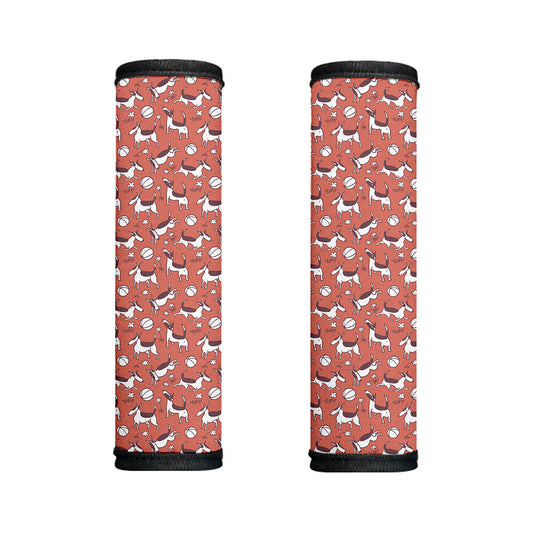 Orange Doodle Bull Terrier Pattern Print Handle Covers