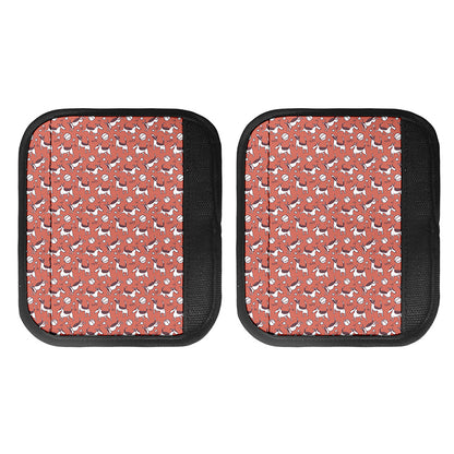 Orange Doodle Bull Terrier Pattern Print Handle Covers