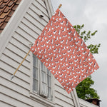 Orange Doodle Bull Terrier Pattern Print House Flag