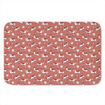 Orange Doodle Bull Terrier Pattern Print Indoor Door Mat